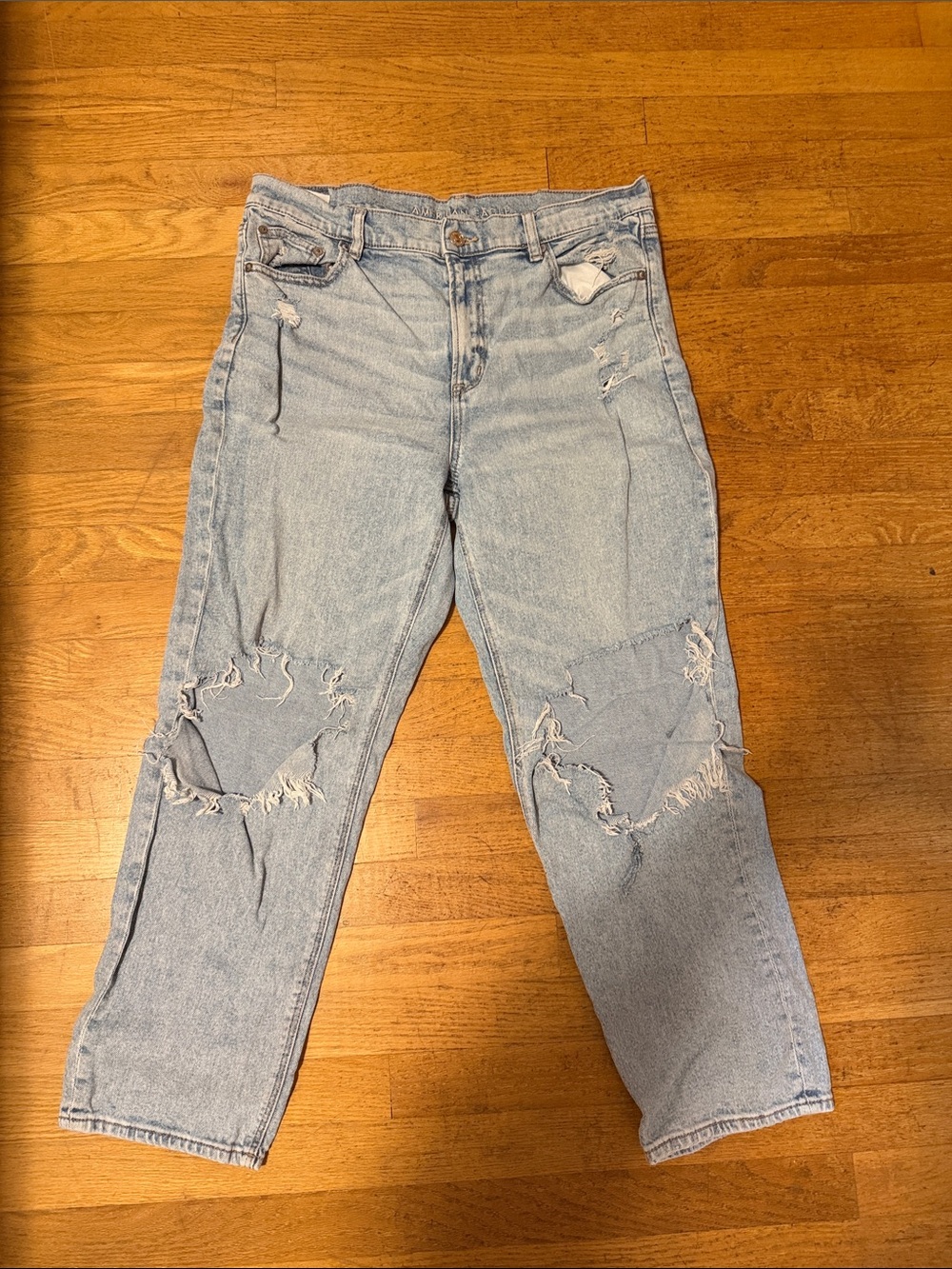American Eagle Outfitters Light Blue Distressed Boyfriend Jeans